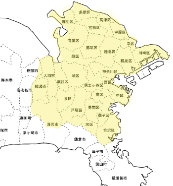 あさひリフォーム　営業地域　神奈川県　横浜市　川崎市　藤沢市　大和市